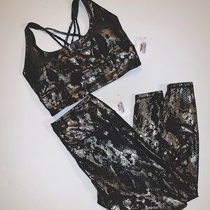 Snake Skin foil Sport Bra and Legging